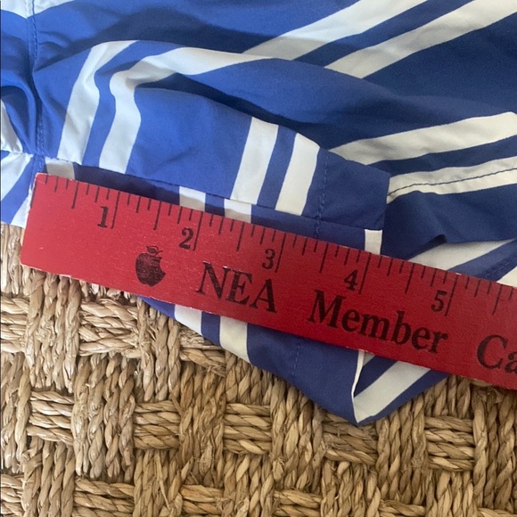 Lacoste Boys Blue and White Swim Trunks sz 8 - Picture 2 of 10